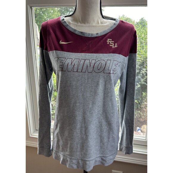 Nike Tops - FSU Seminoles Women’s Sweatshirt S Gray‎ Red Nike  Florida State Adult Small